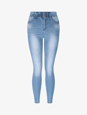 Jean slim taille standard élastiquée - Bleu - 4