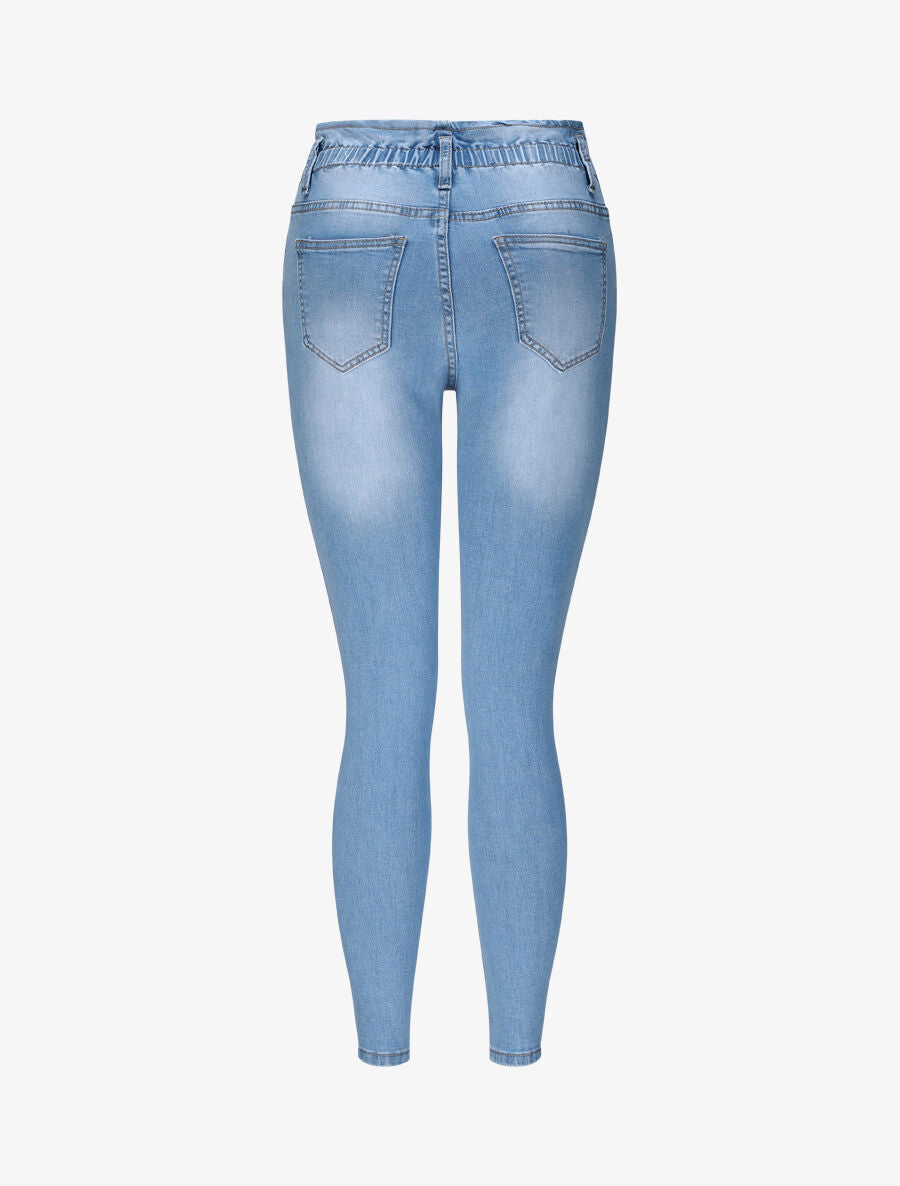 Jean slim taille standard élastiquée - Bleu - 2