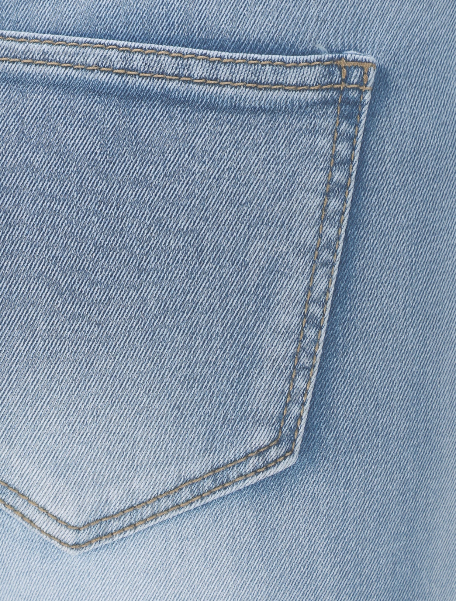 Jean slim délavé à taille haute boutonnée - Bleu clair - 3
