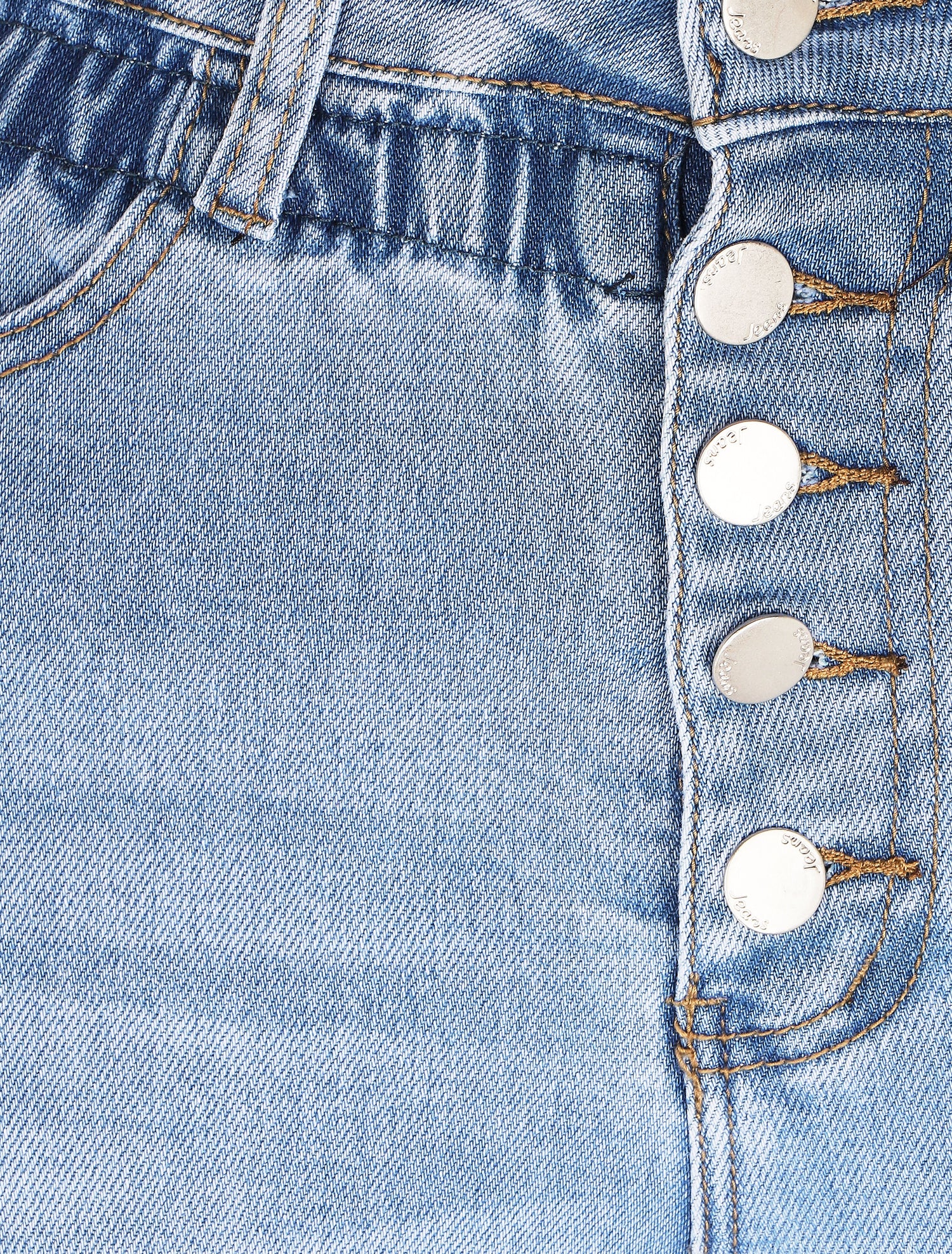 Jean slim à taille empire élastiquée - Bleu - 3