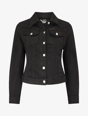 Veste en jean coupe droite - Noir - 4