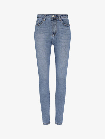 Jean skinny taille standard - Bleu - 1