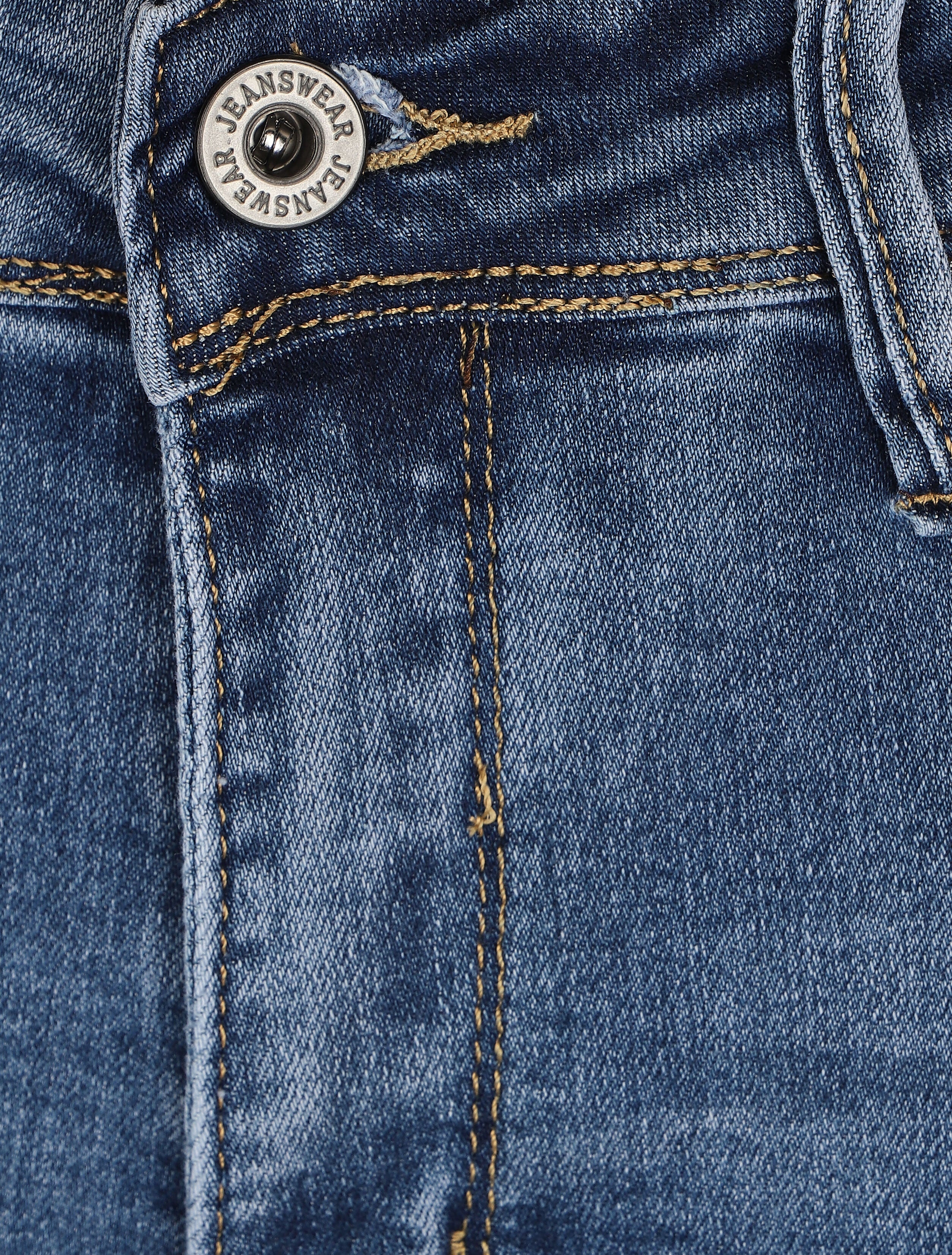 Jean push up coupe slim à revers - Bleu denim - 3