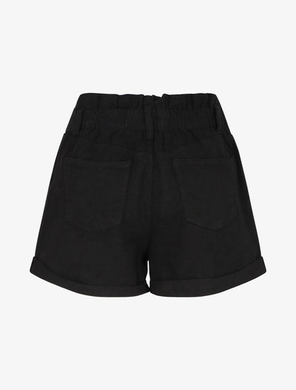 Short trapèze à taille haute - Noir - 2