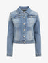 Veste en jean droite délavé - Bleu - 1