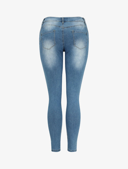 Jean slim delavé push up - Bleu denim - 2