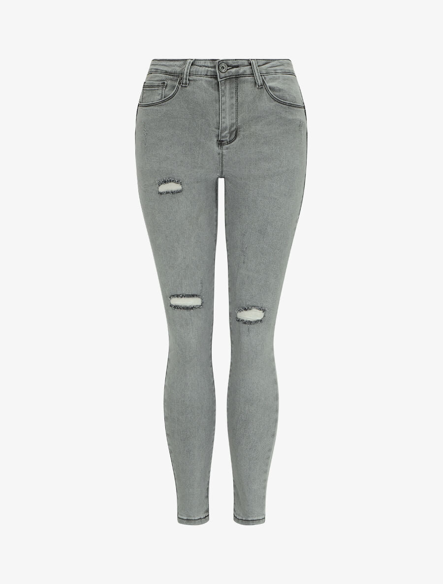 Jean push up déchiré - Gris - 4