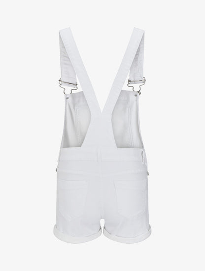 Salopette short en jean - Blanc - 2