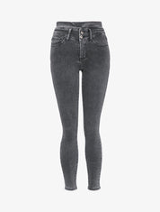 Jean skinny à taille haute stylisée - Anthracite - 3
