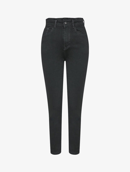 Jean mom à taille empire - Noir - 4