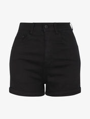 Short en jean à ourlets - Noir - 5