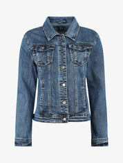 Veste en jean grande taille coupe droite - Bleu - 1