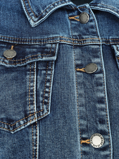 Veste en jean grande taille coupe droite - Bleu - 3