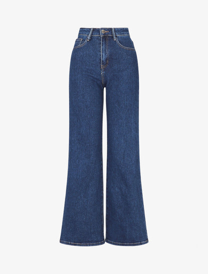Jean ample coupe droite - Bleu - 1