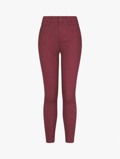Jean skinny 7/8 push up - Bordeaux - 4