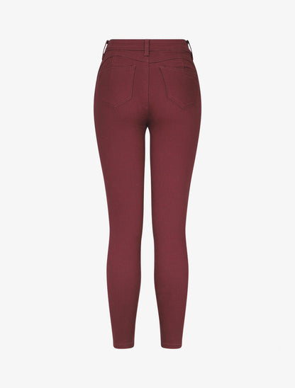 Jean skinny 7/8 push up - Bordeaux - 2