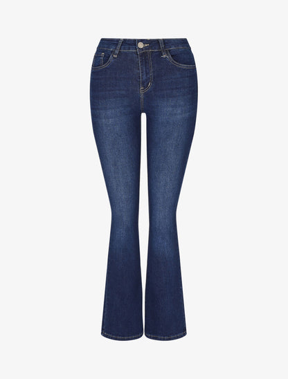 Jean flare taille haute - Bleu - 1