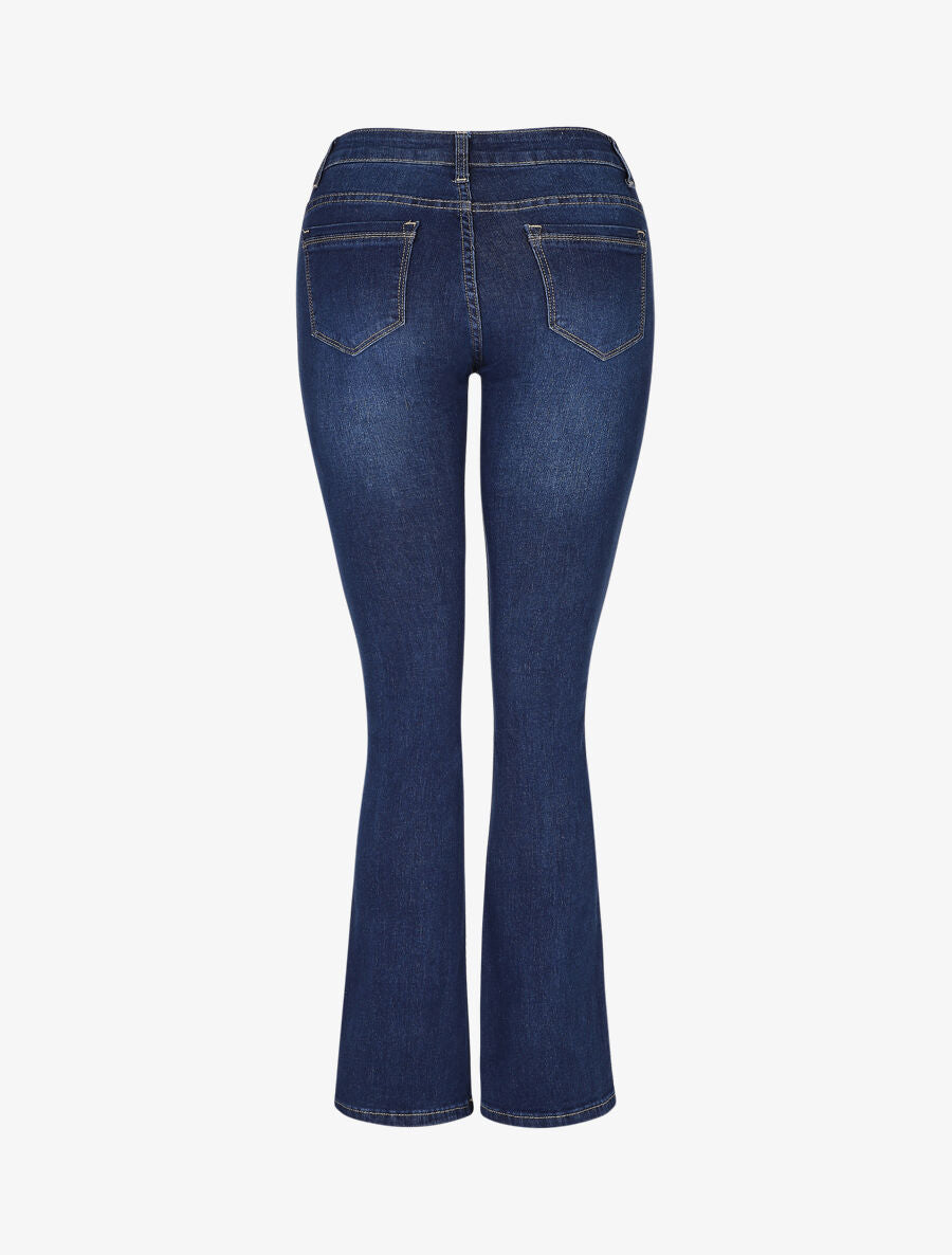 Jean flare taille haute - Bleu - 2