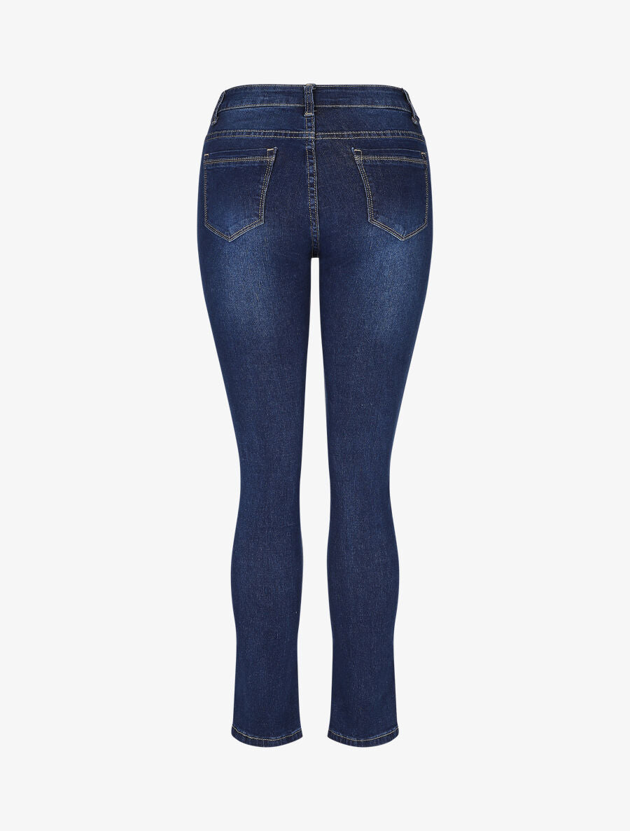 Jean slim taille haute - Bleu - 2