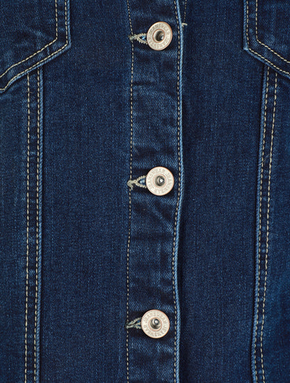 Veste en jean ajustée - Bleu - 3