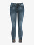 Jean à liseré et bords brodés - Denim foncé - 1