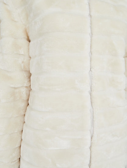 Manteau réversible en fourrure synthétique - Beige - 3