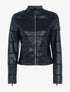 Veste effet croco à coutures ajourées - Noir - 3
