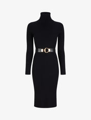 Robe pull longue à col roulé - Noir - 1