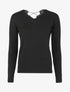 Pull à dos en V ouvert en crochet stylisé ajouré - Noir - 1