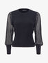 Pull à manches accordéon transparentes - Noir - 1
