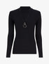 Pull effet maille tressée - Noir - 1