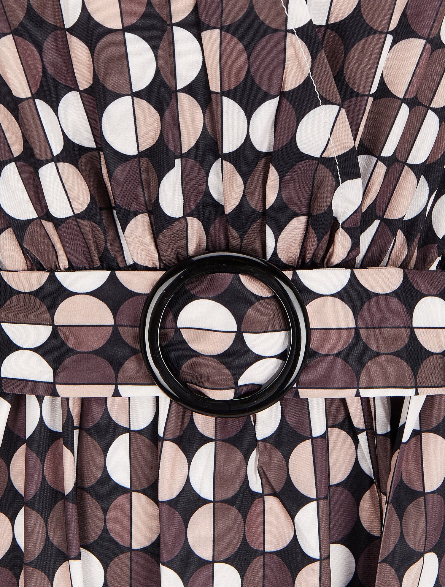Robe longue imprimé pois stylisés - Noir - 3