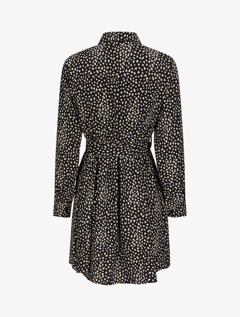 Robe chemise à imprimé moucheté - Noir - 2
