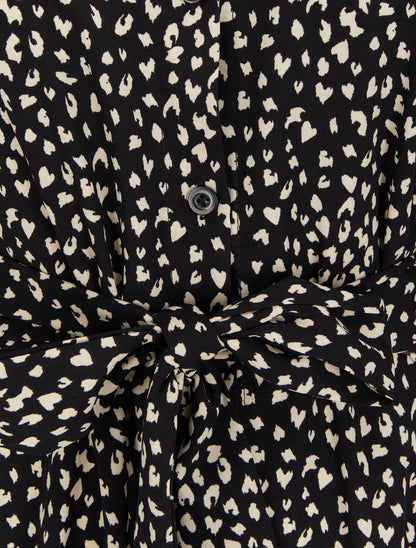 Robe chemise à imprimé moucheté - Noir - 3
