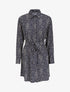 Robe chemise à imprimé moucheté - Bleu marine - 4