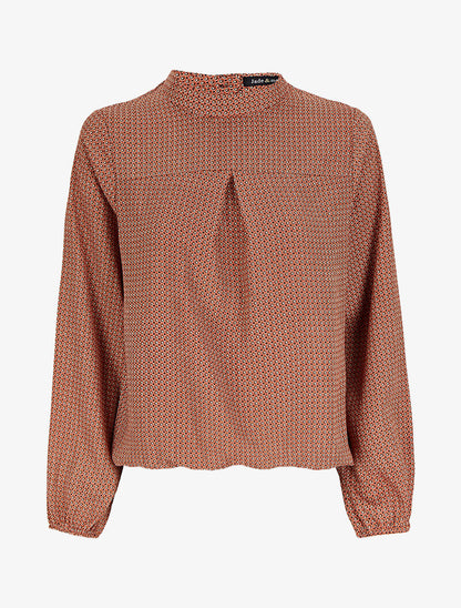 Blouse à motifs géométriques - Rouge - 4