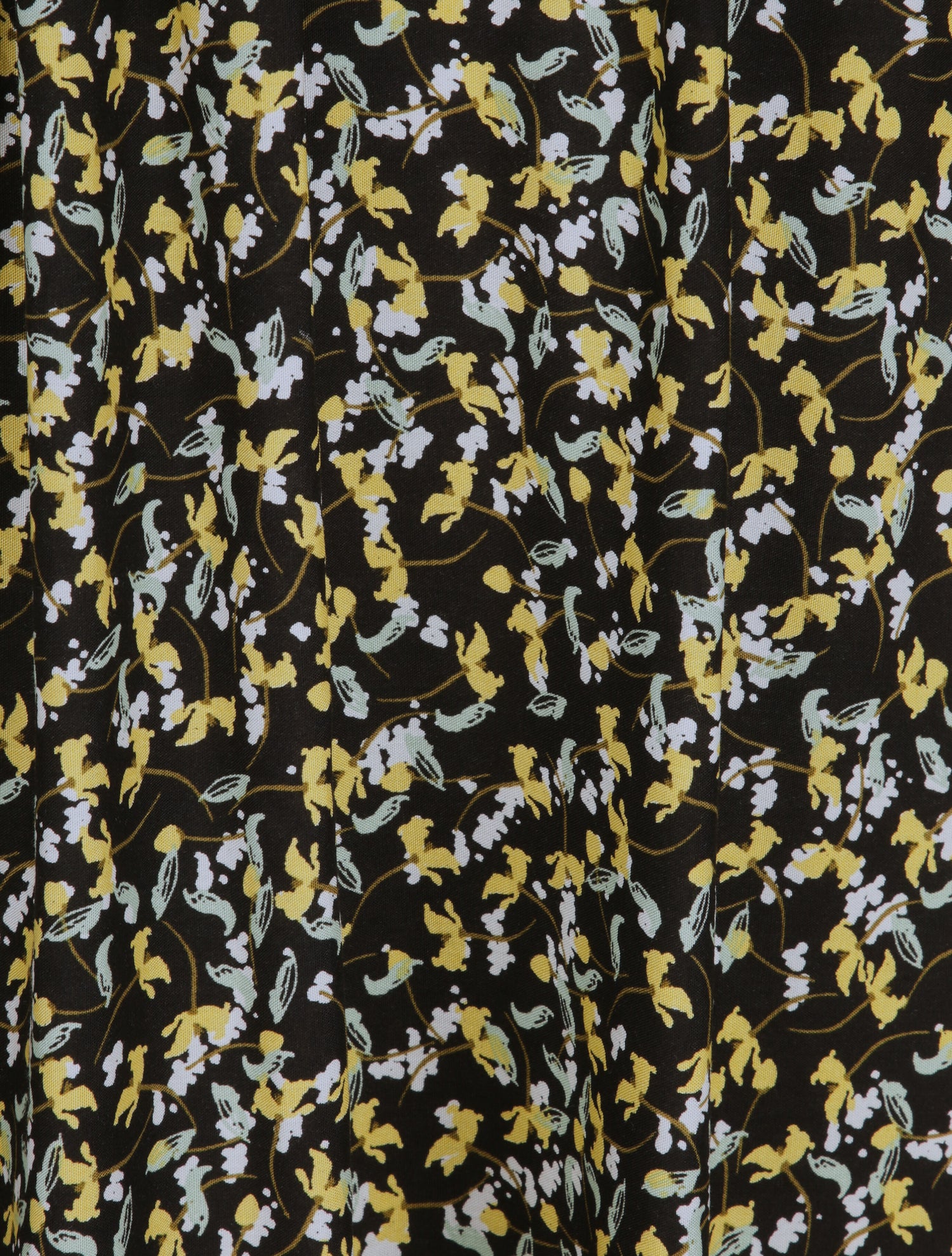 Robe longue à fleurs graphiques et à fines broderies - Noir - 4