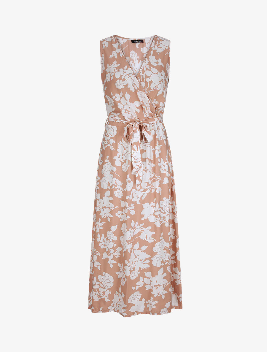 Robes longues à motifs fleurs graphiques - Rose/blanc - 1