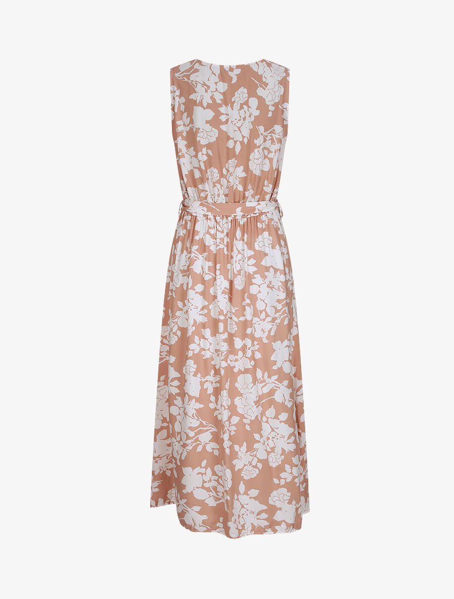 Robes longues à motifs fleurs graphiques - Rose/blanc - 2