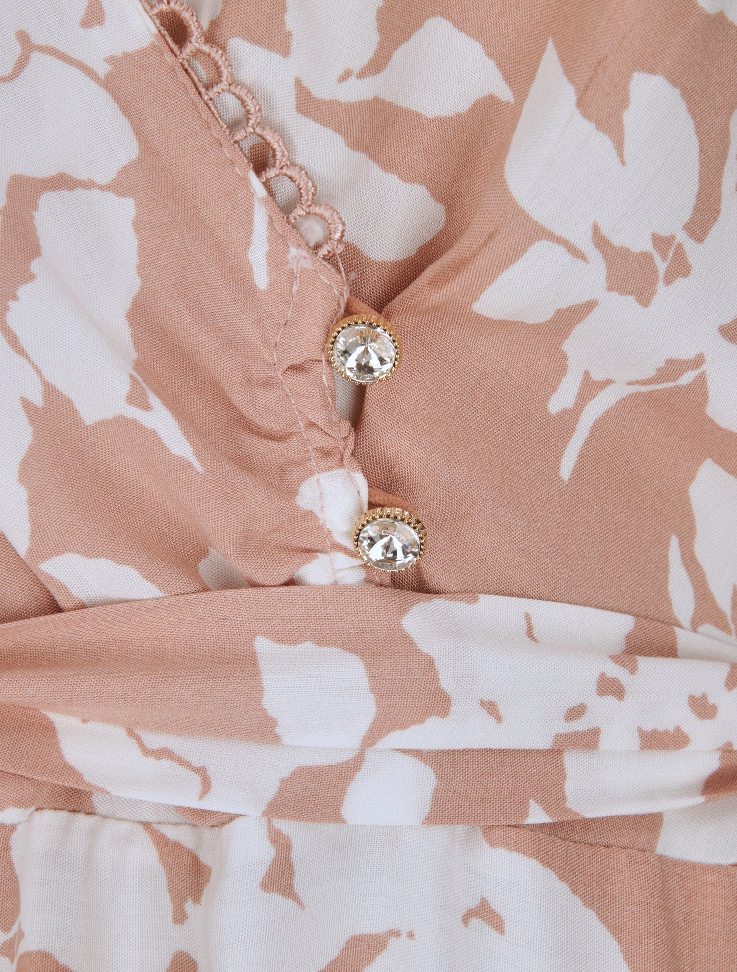 Robes longues à motifs fleurs graphiques - Rose/blanc - 3