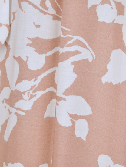 Robes longues à motifs fleurs graphiques - Rose/blanc - 4