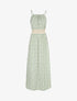Robe longue à motifs fleuris et taille brodée - Vert d&