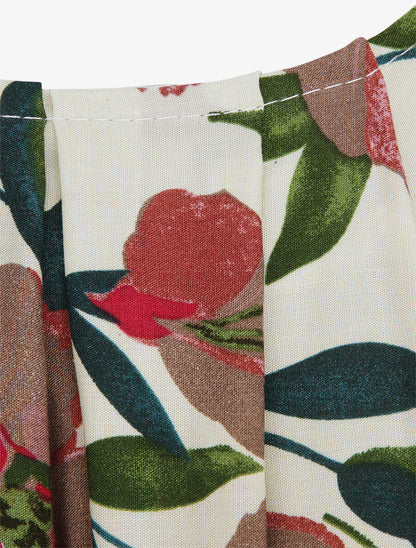 Robe longue imprimée marguerites géantes - Beige/rose foncé - 3
