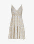 Robe patineuse mi-longue à imprimé fleurs champêtres - Blanc - 5