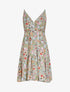 Robe patineuse mi-longue à imprimé fleurs printanières - Vert - 5
