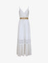Robe longue cintrée coupe empire - Blanc - 4