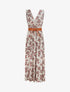 Robe longue empire sans manches imprimé cachemire - Beige - 1