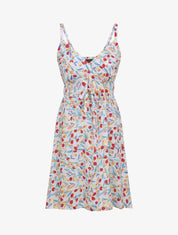 Robe patineuse imprimé roses - Blanc - 5