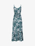 Robe longue patineuse imprimé fleurs contrastantes - Vert - 4