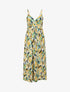 Robe longue cintrée imprimé grandes fleurs - Marine - 4